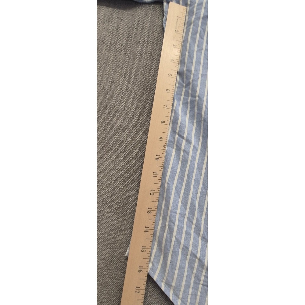 Ralph Lauren men's blue white striped button up long sleeve shirt LG embroidered - Picture 15 of 16